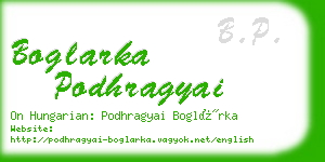 boglarka podhragyai business card